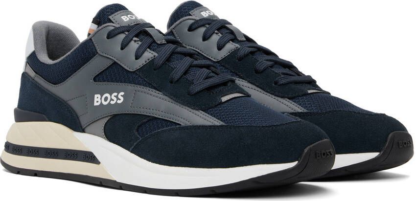 BOSS Navy Lace-Up Sneakers