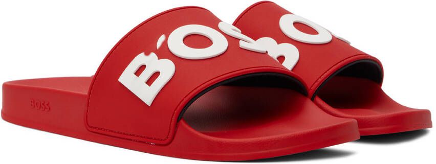 BOSS Red Raised Contrast Logo Slides