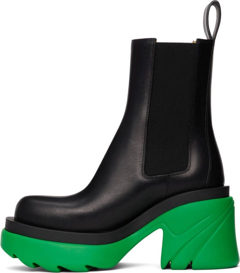 Bottega Veneta Black & Green Flash Boots