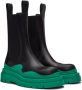 Bottega Veneta Black & Green Tire Chelsea Boots - Thumbnail 4