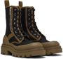 Bottega Veneta Black & Khaki Calf-High Boots - Thumbnail 4