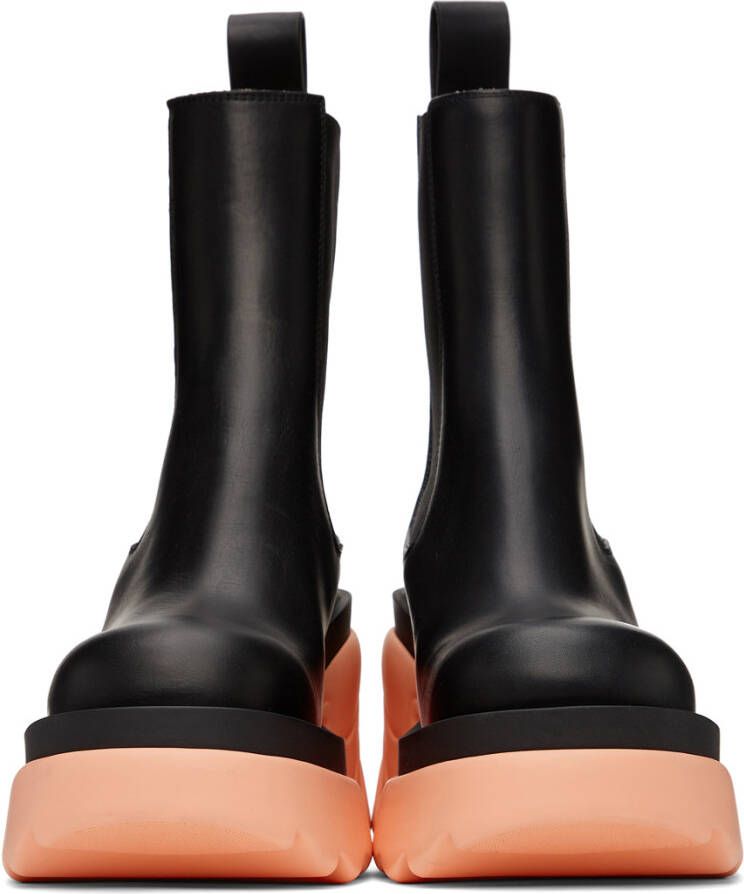 Bottega Veneta Black & Pink Flash Chelsea Boots