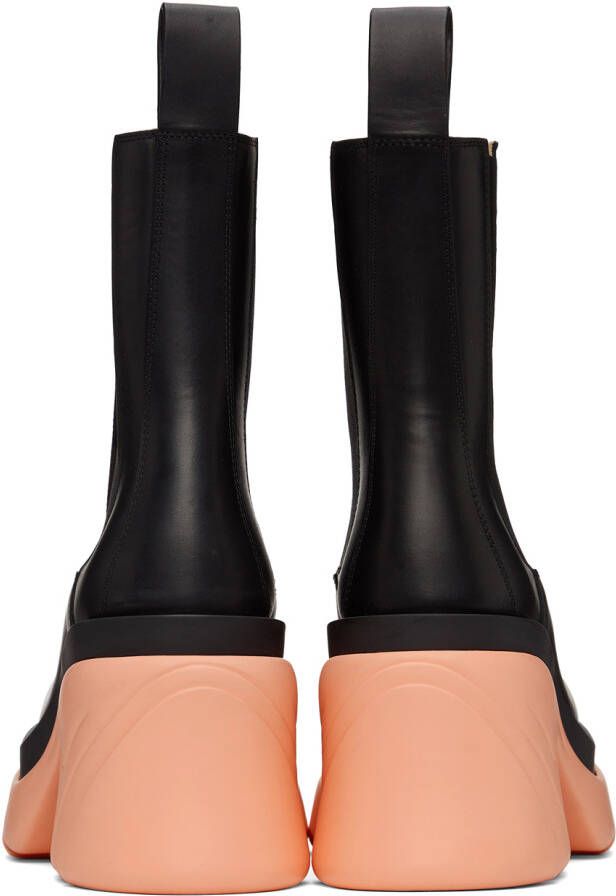 Bottega Veneta Black & Pink Flash Chelsea Boots