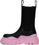 Bottega Veneta Black & Pink Tire Chelsea Boots - Thumbnail 3
