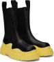 Bottega Veneta Black & Yellow Tire Chelsea Boots - Thumbnail 4