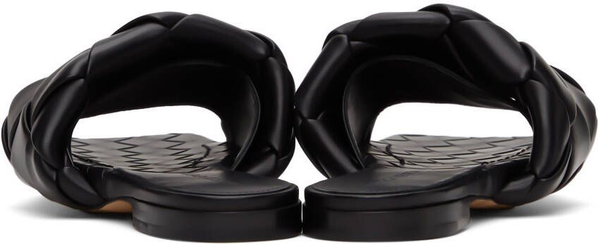 Bottega Veneta Black Intrecciato Lido Flat Sandals
