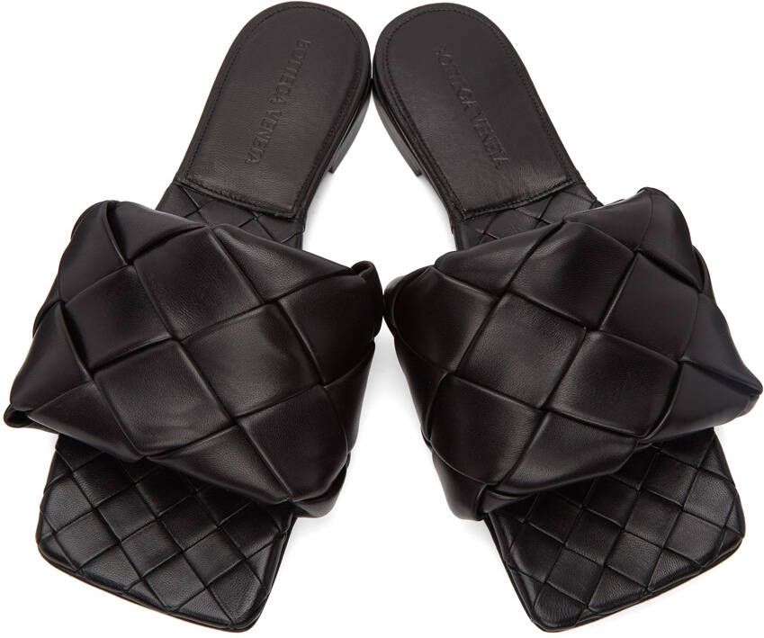 Bottega Veneta Black Intrecciato Lido Sandals