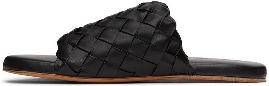 Bottega Veneta Black Intrecciato Slides