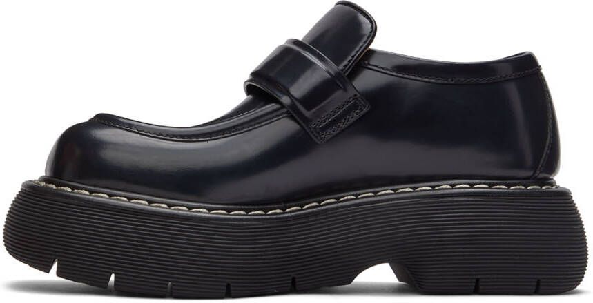 Bottega Veneta Black Leather Swell Loafers