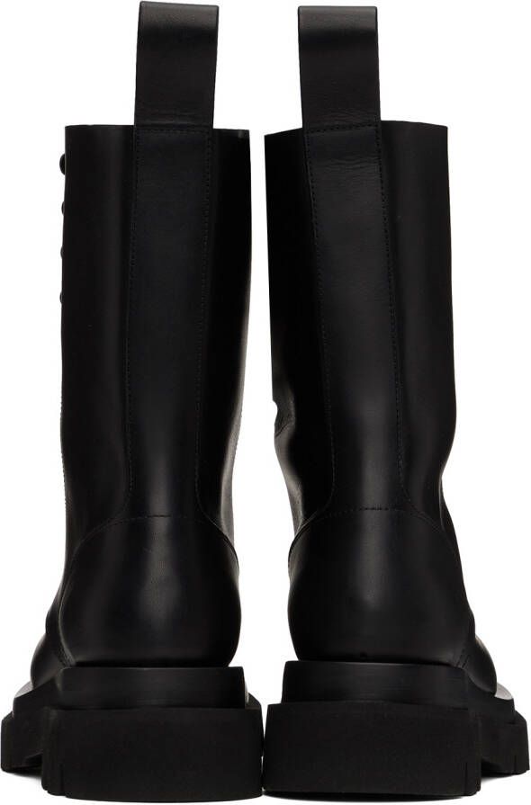 Bottega Veneta Black Lug Lace-Up Boots