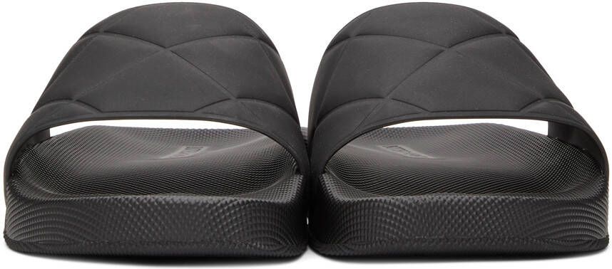 Bottega Veneta Black Rubber Slider Sandals