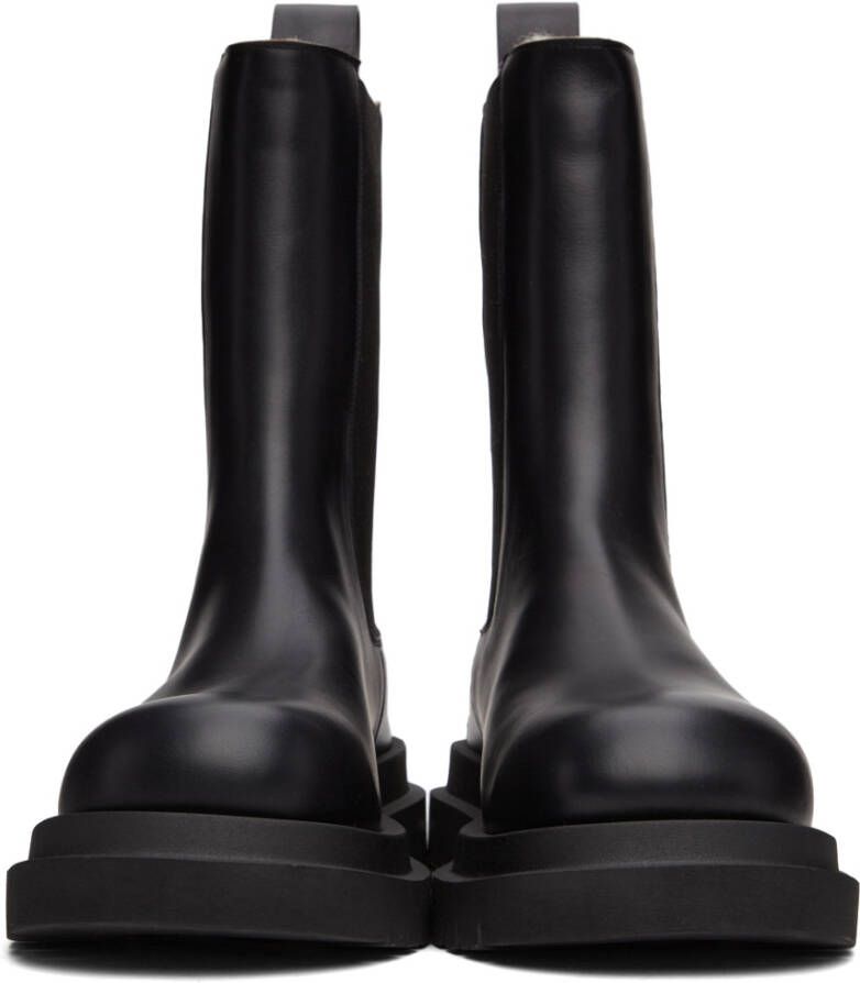 Bottega Veneta Black Shearling Lug Chelsea Boots