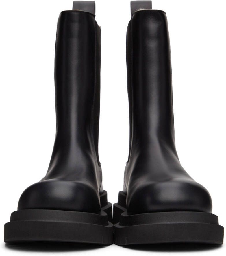 Bottega Veneta Black Shearling Lug Chelsea Boots