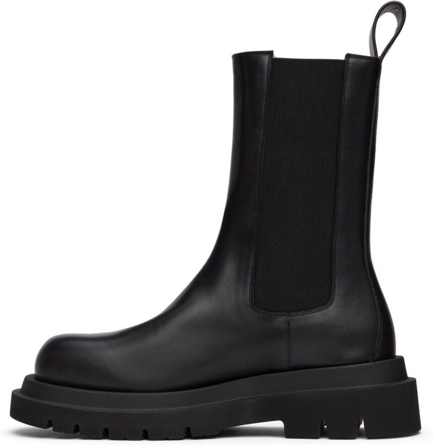 Bottega Veneta Black Shearling Lug Chelsea Boots