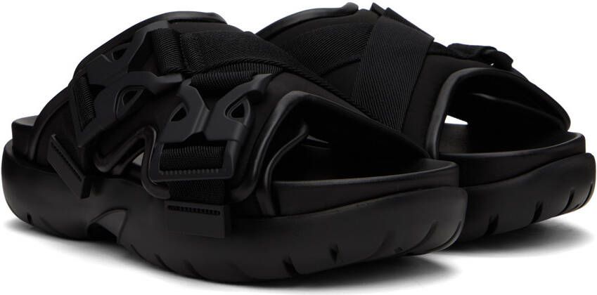 Bottega Veneta Black Snap Slide Sandals