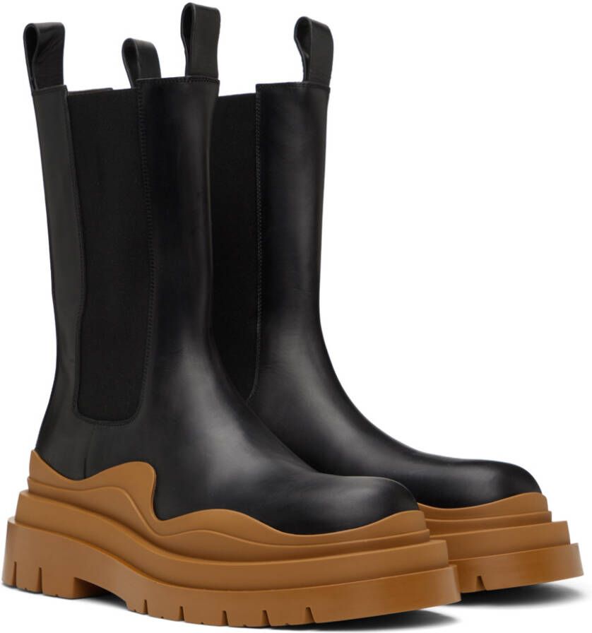 Bottega Veneta Black Tire Chelsea Boots