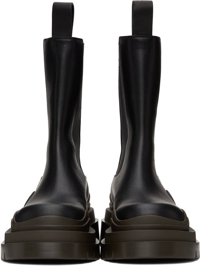 Bottega Veneta Black Tire Chelsea Boots