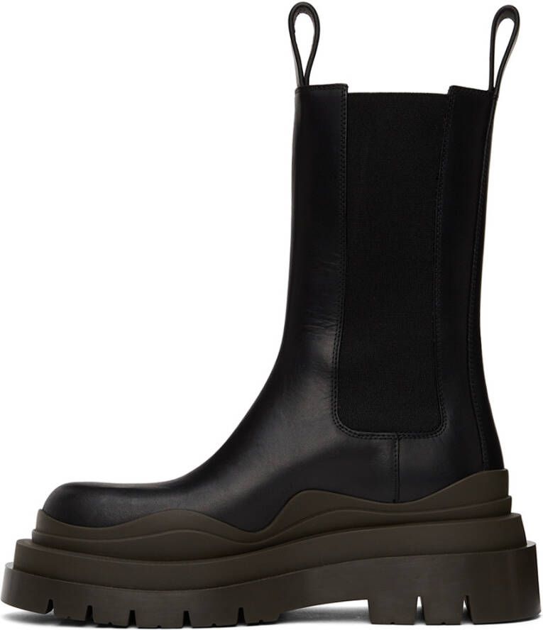 Bottega Veneta Black Tire Chelsea Boots