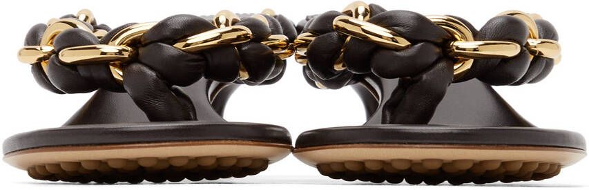 Bottega Veneta Brown Chain Dot Sandals