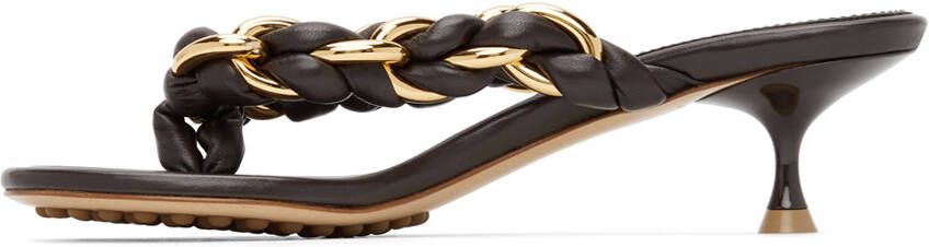 Bottega Veneta Brown Chain Dot Sandals