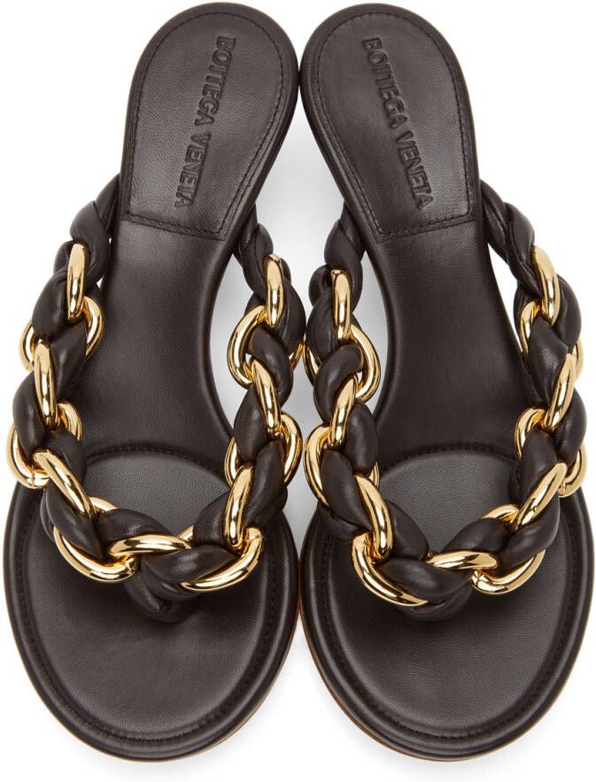 Bottega Veneta Brown Chain Dot Sandals