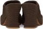 Bottega Veneta Brown Knit Wedge Sandals - Thumbnail 4