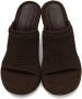 Bottega Veneta Brown Knit Wedge Sandals - Thumbnail 5