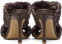 Bottega Veneta Brown Raffia 'The Curve' Heeled Sandals - Thumbnail 4