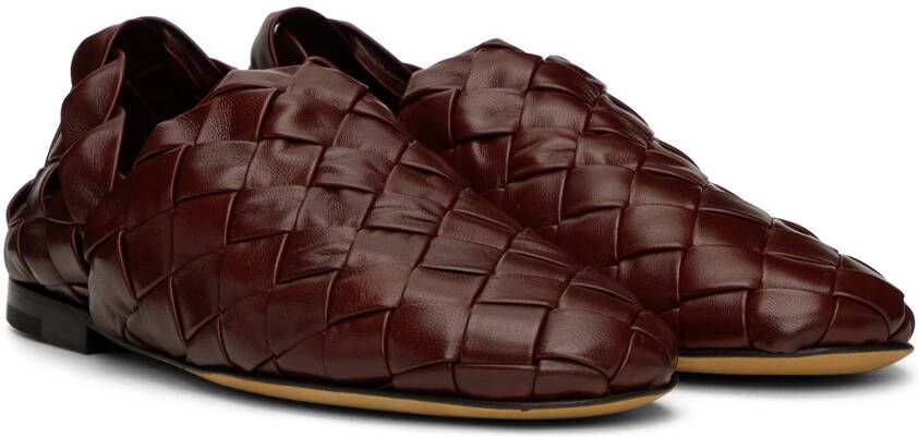 Bottega Veneta Burgundy Intrecciatio Slippers