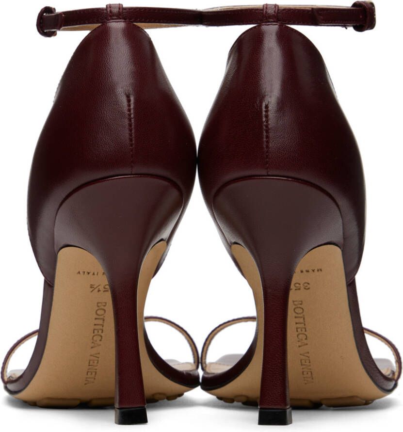 Bottega Veneta Burgundy Stretch Strap Heeled Sandals