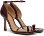 Bottega Veneta Burgundy Stretch Strap Heeled Sandals - Thumbnail 4