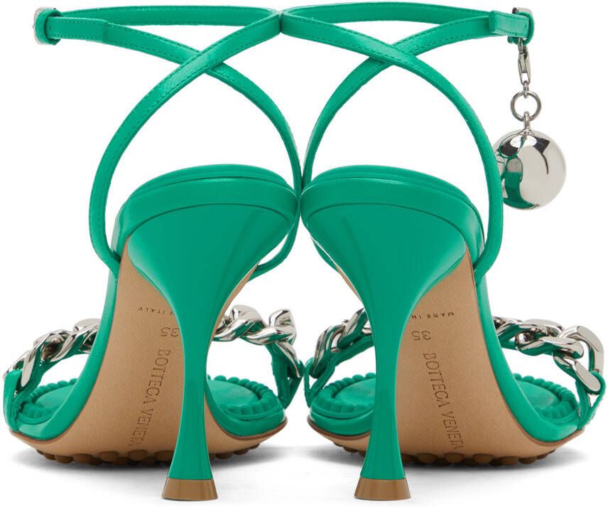 Bottega Veneta Green Dot Heeled Sandals