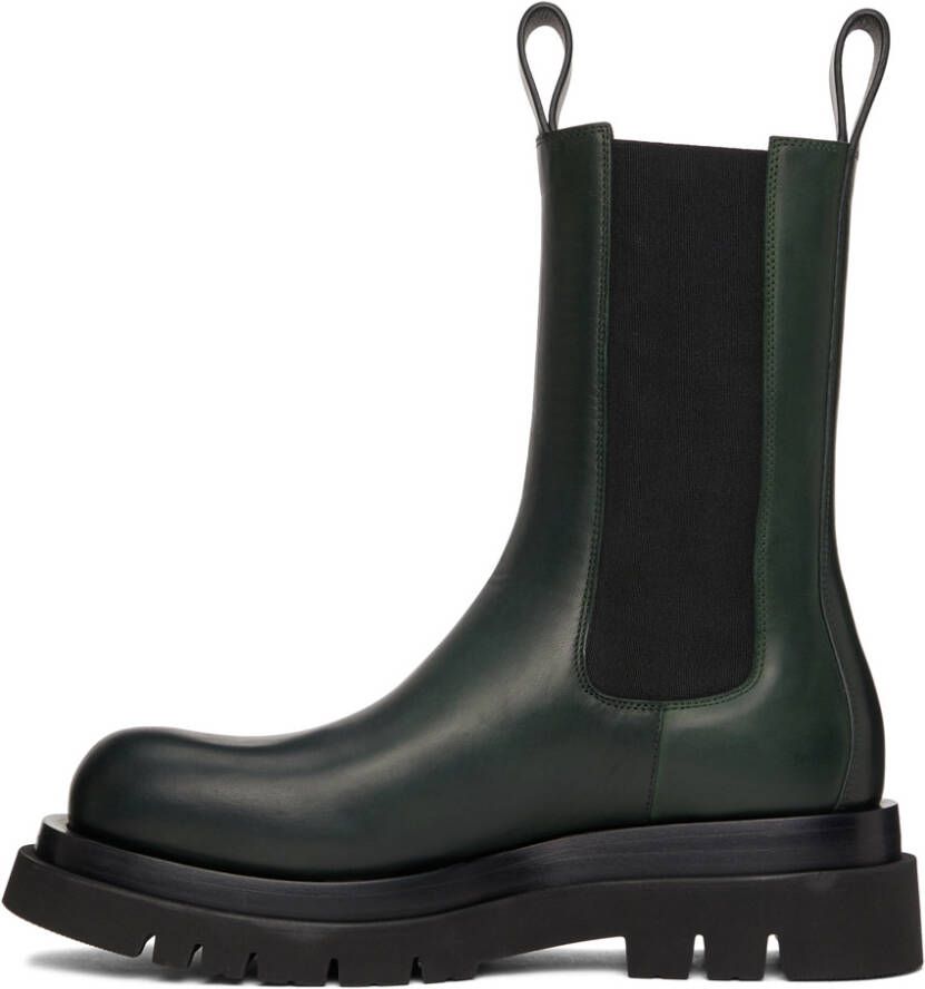 Bottega Veneta Green Lug Chelsea Boots