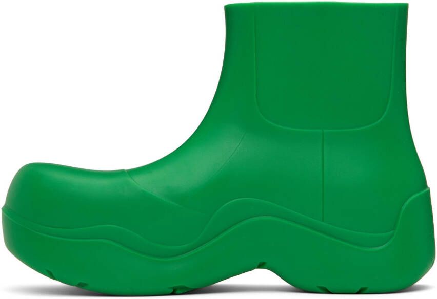 Bottega Veneta Green Matte Puddle Chelsea Boots