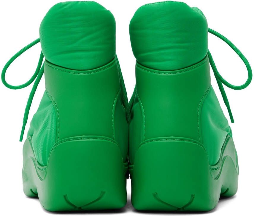 Bottega Veneta Green Puddle Bomber Lace-Up Boots