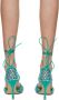 Bottega Veneta Green Sparkle Stretch Web Heels - Thumbnail 2
