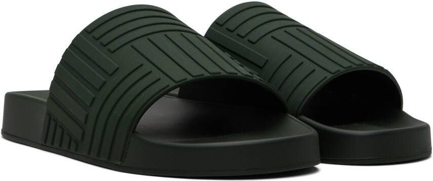 Bottega Veneta Khaki Slider Sandals