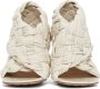 Bottega Veneta Off-White Intrecciato Board Heeled Sandals - Thumbnail 2