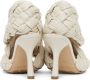 Bottega Veneta Off-White Intrecciato Board Heeled Sandals - Thumbnail 4