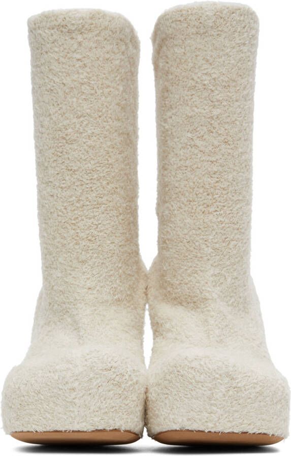Bottega Veneta Off-White Knit 'The Bold' Boots