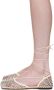 Bottega Veneta Off-White Sparkle Stretch Lace-Up Flat Sandals - Thumbnail 3
