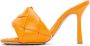 Bottega Veneta Orange Intrecciato Lido Heeled Sandals - Thumbnail 3