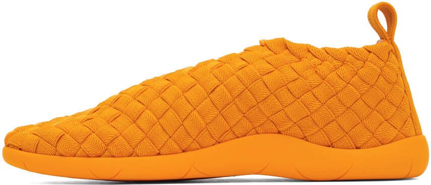 Bottega Veneta Orange Intrecciato Low Sneakers