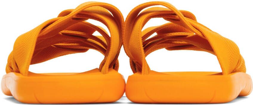 Bottega Veneta Orange Intrecciato Slides