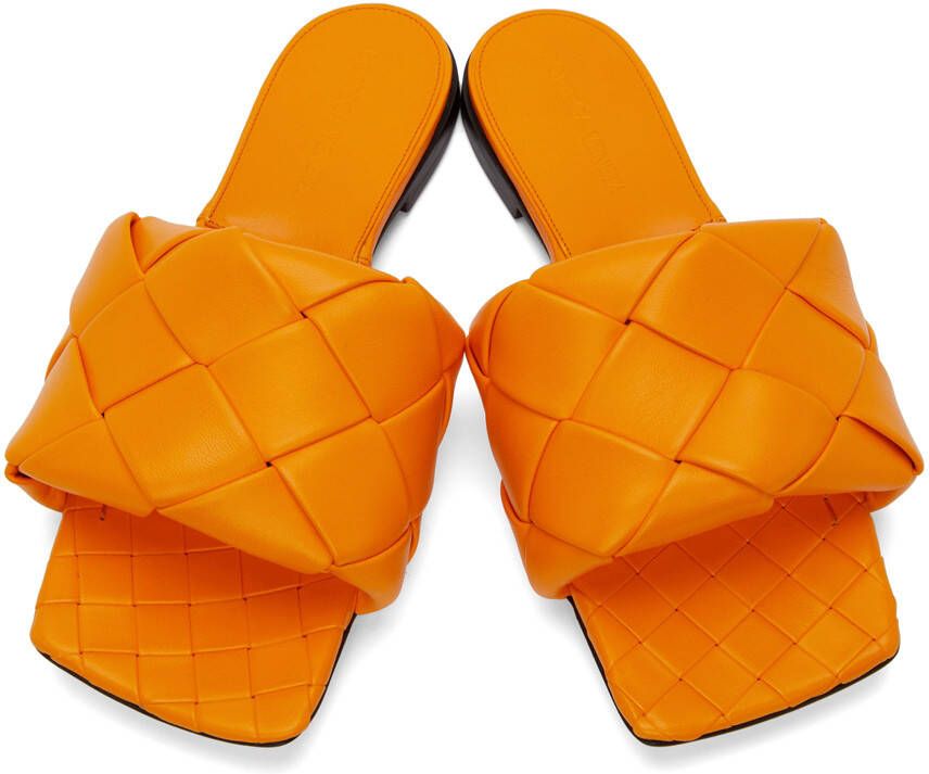 Bottega Veneta Orange Lido Sandals