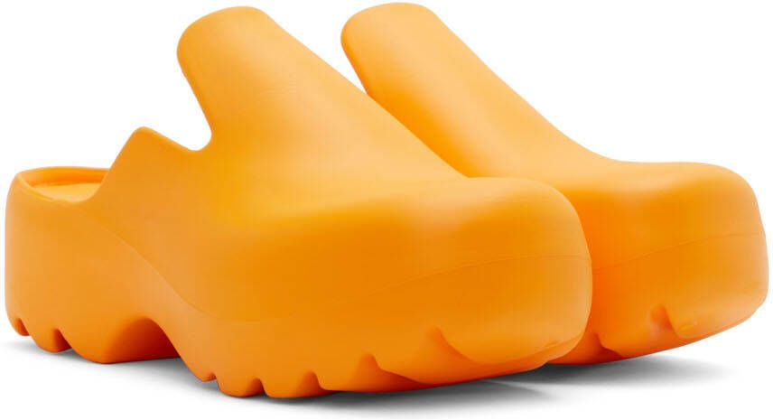Bottega Veneta Orange Rubber Flash Clogs