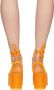 Bottega Veneta Orange Sporty Web Wedge Espadrilles - Thumbnail 2