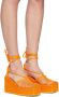 Bottega Veneta Orange Sporty Web Wedge Espadrilles - Thumbnail 4