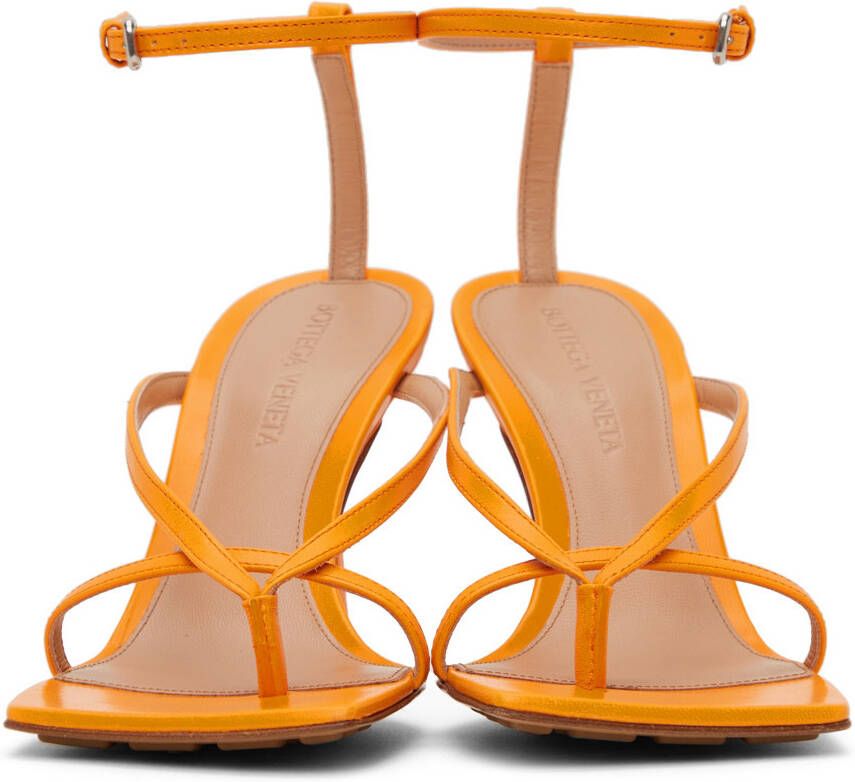 Bottega Veneta Orange Stretch Heeled Sandals