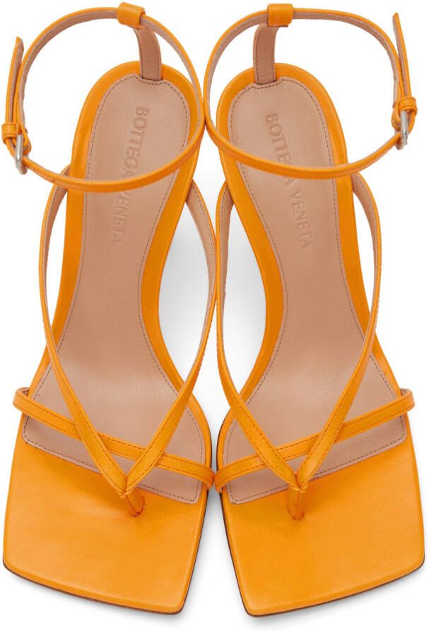 Bottega Veneta Orange Stretch Heeled Sandals